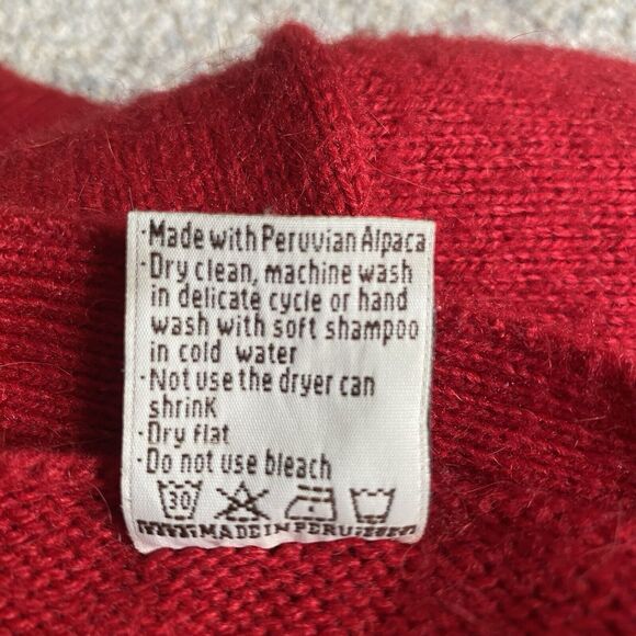 Red Women's Cardigan Sweater - Picture 6 of 6